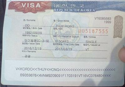 Chúc mừng chị Đỗ Thúy Hồng đã có được visa du lịch Hàn Quốc